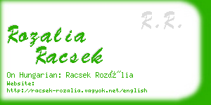 rozalia racsek business card